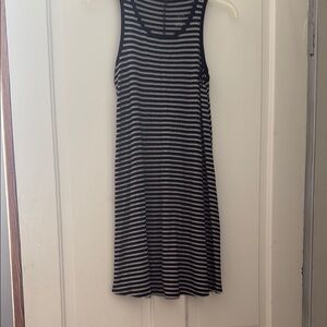 Striped Black and White Sleeveless Dress